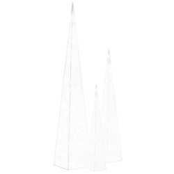 vidaXL LED-Leuchtkegel-Set Acryl Deko Kaltweiß 60/90/120 cm