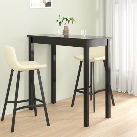 vidaXL Bartisch MDF Schwarz 115×55×107 cm 