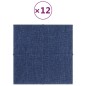 Wandpaneele 12 Stk. Blau 30x30 cm Stoff 1,08 m² Wandpaneele 12 Stk. Blau 30x30 cm Stoff 1,08 m²