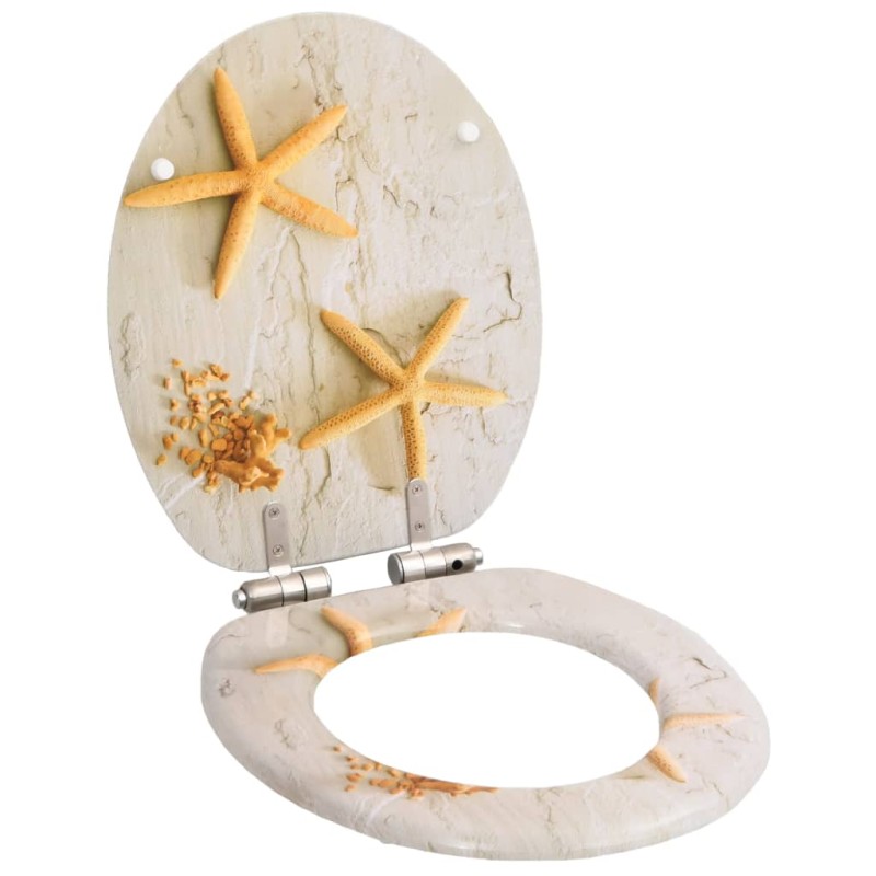 vidaXL Toilettensitz mit Soft-Close-Deckel MDF Seestern-Design vidaXL Toilettensitz mit Soft-Close-Deckel MDF Seestern-Design
