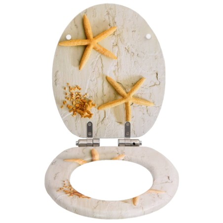 vidaXL Toilettensitz mit Soft-Close-Deckel MDF Seestern-Design