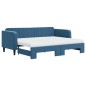 vidaXL Tagesbett Ausziehbar mit Matratzen Blau 80x200 cm Samt vidaXL Tagesbett Ausziehbar mit Matratzen Blau 80x200 cm Samt