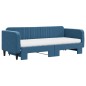vidaXL Tagesbett Ausziehbar mit Matratzen Blau 80x200 cm Samt vidaXL Tagesbett Ausziehbar mit Matratzen Blau 80x200 cm Samt