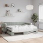 vidaXL Tagesbett Ausziehbar mit Matratzen Hellgrau 80x200 cm Samt vidaXL Tagesbett Ausziehbar mit Matratzen Hellgrau 80x200 cm Samt