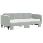 vidaXL Tagesbett Ausziehbar mit Matratzen Hellgrau 80x200 cm Samt vidaXL Tagesbett Ausziehbar mit Matratzen Hellgrau 80x200 cm Samt