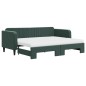 vidaXL Tagesbett Ausziehbar mit Matratzen Dunkelgrün 80x200 cm Samt vidaXL Tagesbett Ausziehbar mit Matratzen Dunkelgrün 80x200 cm Samt