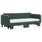 vidaXL Tagesbett Ausziehbar mit Matratzen Dunkelgrün 80x200 cm Samt vidaXL Tagesbett Ausziehbar mit Matratzen Dunkelgrün 80x200 cm Samt