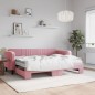 vidaXL Tagesbett Ausziehbar mit Matratzen Rosa 80x200 cm Samt vidaXL Tagesbett Ausziehbar mit Matratzen Rosa 80x200 cm Samt
