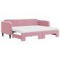 vidaXL Tagesbett Ausziehbar mit Matratzen Rosa 80x200 cm Samt vidaXL Tagesbett Ausziehbar mit Matratzen Rosa 80x200 cm Samt