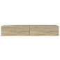vidaXL TV-Schrank mit LED-Leuchten Sonoma-Eiche 90x35x15,5 cm vidaXL TV-Schrank mit LED-Leuchten Sonoma-Eiche 90x35x15,5 cm