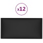 Wandpaneele 12 Stk. Schwarz 30x15 cm Kunstleder 0,54 m² Wandpaneele 12 Stk. Schwarz 30x15 cm Kunstleder 0,54 m²