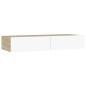 vidaXL TV-Schrank mit LED-Leuchten Weiß und Sonoma-Eiche 90x35x15,5 cm vidaXL TV-Schrank mit LED-Leuchten Weiß und Sonoma-Eiche 90x35x15,5 cm