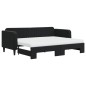 vidaXL Tagesbett Ausziehbar mit Matratzen Schwarz 80x200 cm Samt vidaXL Tagesbett Ausziehbar mit Matratzen Schwarz 80x200 cm Samt
