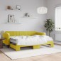 vidaXL Tagesbett Ausziehbar mit Matratzen Gelb 80x200 cm Samt vidaXL Tagesbett Ausziehbar mit Matratzen Gelb 80x200 cm Samt