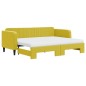 vidaXL Tagesbett Ausziehbar mit Matratzen Gelb 80x200 cm Samt vidaXL Tagesbett Ausziehbar mit Matratzen Gelb 80x200 cm Samt