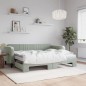 vidaXL Tagesbett Ausziehbar mit Matratzen Hellgrau 90x200 cm Samt vidaXL Tagesbett Ausziehbar mit Matratzen Hellgrau 90x200 cm Samt