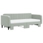 vidaXL Tagesbett Ausziehbar mit Matratzen Hellgrau 90x200 cm Samt vidaXL Tagesbett Ausziehbar mit Matratzen Hellgrau 90x200 cm Samt