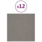 Wandpaneele 12 Stk. Hellgrau 30x30 cm Samt 1,08 m² Wandpaneele 12 Stk. Hellgrau 30x30 cm Samt 1,08 m²