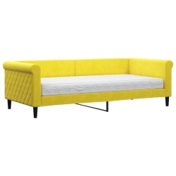vidaXL Tagesbett mit Matratze Gelb 90x200 cm Samt