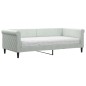 vidaXL Tagesbett mit Matratze Hellgrau 90x190 cm Samt vidaXL Tagesbett mit Matratze Hellgrau 90x190 cm Samt