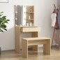 vidaXL Schminktisch-Set mit LED Sonoma-Eiche Holzwerkstoff vidaXL Schminktisch-Set mit LED Sonoma-Eiche Holzwerkstoff