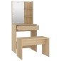 vidaXL Schminktisch-Set mit LED Sonoma-Eiche Holzwerkstoff vidaXL Schminktisch-Set mit LED Sonoma-Eiche Holzwerkstoff
