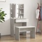 vidaXL Schminktisch-Set mit LED Betongrau Holzwerkstoff vidaXL Schminktisch-Set mit LED Betongrau Holzwerkstoff