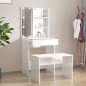 vidaXL Schminktisch-Set mit LED Hochglanz-Weiß Holzwerkstoff vidaXL Schminktisch-Set mit LED Hochglanz-Weiß Holzwerkstoff