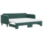vidaXL Tagesbett Ausziehbar mit Matratzen Dunkelgrün 90x200 cm Samt vidaXL Tagesbett Ausziehbar mit Matratzen Dunkelgrün 90x200 cm Samt