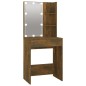vidaXL LED-Schminktisch mit Schrank Räuchereiche Holzwerkstoff vidaXL LED-Schminktisch mit Schrank Räuchereiche Holzwerkstoff