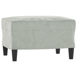 vidaXL Fußhocker Hellgrau 60x50x41 cm Samt