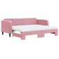 vidaXL Tagesbett Ausziehbar mit Matratzen Rosa 90x200 cm Samt vidaXL Tagesbett Ausziehbar mit Matratzen Rosa 90x200 cm Samt
