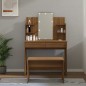 vidaXL Schminktisch-Set mit LED Braun Eichen-Optik Holzwerkstoff vidaXL Schminktisch-Set mit LED Braun Eichen-Optik Holzwerkstoff