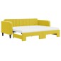 vidaXL Tagesbett Ausziehbar mit Matratzen Gelb 90x200 cm Samt vidaXL Tagesbett Ausziehbar mit Matratzen Gelb 90x200 cm Samt