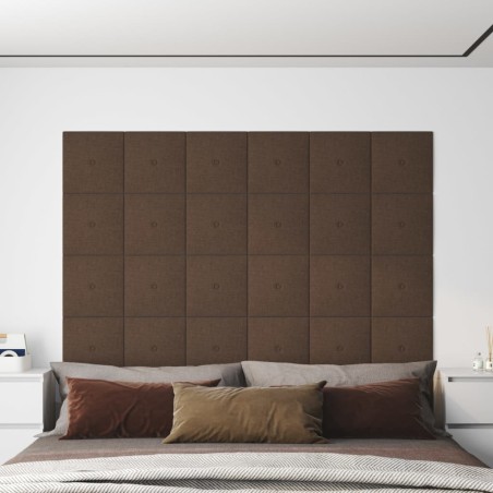 Wandpaneele 12 Stk. Braun 30x30 cm Stoff 1,08 m²