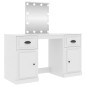 vidaXL Schminktisch mit LED Weiß 130x50x132,5 cm vidaXL Schminktisch mit LED Weiß 130x50x132,5 cm