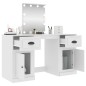 vidaXL Schminktisch mit LED Weiß 130x50x132,5 cm vidaXL Schminktisch mit LED Weiß 130x50x132,5 cm
