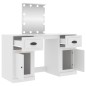 vidaXL Schminktisch mit LED Weiß 130x50x132,5 cm vidaXL Schminktisch mit LED Weiß 130x50x132,5 cm