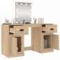 vidaXL Schminktisch mit LED-Leuchten Sonoma-Eiche 130x50x132,5 cm vidaXL Schminktisch mit LED-Leuchten Sonoma-Eiche 130x50x132,5 cm