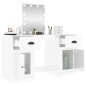 vidaXL Schminktisch mit LED-Leuchten Hochglanz-Weiß 130x50x132,5 cm vidaXL Schminktisch mit LED-Leuchten Hochglanz-Weiß 130x50x132,5 cm