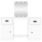 vidaXL Schminktisch mit LED-Leuchten Hochglanz-Weiß 130x50x132,5 cm vidaXL Schminktisch mit LED-Leuchten Hochglanz-Weiß 130x50x132,5 cm