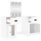vidaXL Schminktisch mit LED-Leuchten Hochglanz-Weiß 130x50x132,5 cm vidaXL Schminktisch mit LED-Leuchten Hochglanz-Weiß 130x50x132,5 cm