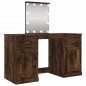 vidaXL Schminktisch mit LED-Leuchten Räuchereiche 130x50x132,5 cm vidaXL Schminktisch mit LED-Leuchten Räuchereiche 130x50x132,5 cm