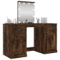 vidaXL Schminktisch mit LED-Leuchten Räuchereiche 130x50x132,5 cm vidaXL Schminktisch mit LED-Leuchten Räuchereiche 130x50x132,5 cm
