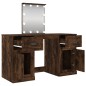 vidaXL Schminktisch mit LED-Leuchten Räuchereiche 130x50x132,5 cm vidaXL Schminktisch mit LED-Leuchten Räuchereiche 130x50x132,5 cm