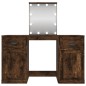 vidaXL Schminktisch mit LED-Leuchten Räuchereiche 130x50x132,5 cm vidaXL Schminktisch mit LED-Leuchten Räuchereiche 130x50x132,5 cm