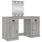 vidaXL Schminktisch mit LED-Leuchten Grau Sonoma 130x50x132,5 cm vidaXL Schminktisch mit LED-Leuchten Grau Sonoma 130x50x132,5 cm