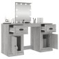 vidaXL Schminktisch mit LED-Leuchten Grau Sonoma 130x50x132,5 cm vidaXL Schminktisch mit LED-Leuchten Grau Sonoma 130x50x132,5 cm