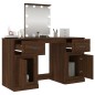 vidaXL Schminktisch mit LED-Leuchten Braun Eichen-Optik 130x50x132,5cm vidaXL Schminktisch mit LED-Leuchten Braun Eichen-Optik 130x50x132,5cm