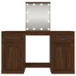 vidaXL Schminktisch mit LED-Leuchten Braun Eichen-Optik 130x50x132,5cm vidaXL Schminktisch mit LED-Leuchten Braun Eichen-Optik 130x50x132,5cm